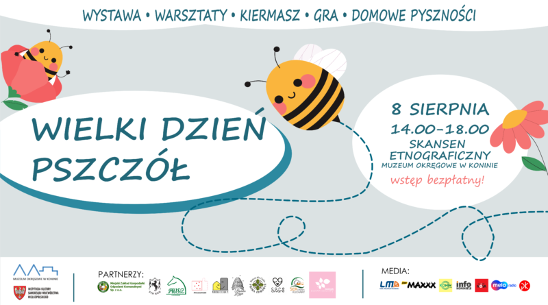 plakat "Wielki Dzień Pszczół" 8 Sierpnia 14.00-18.00